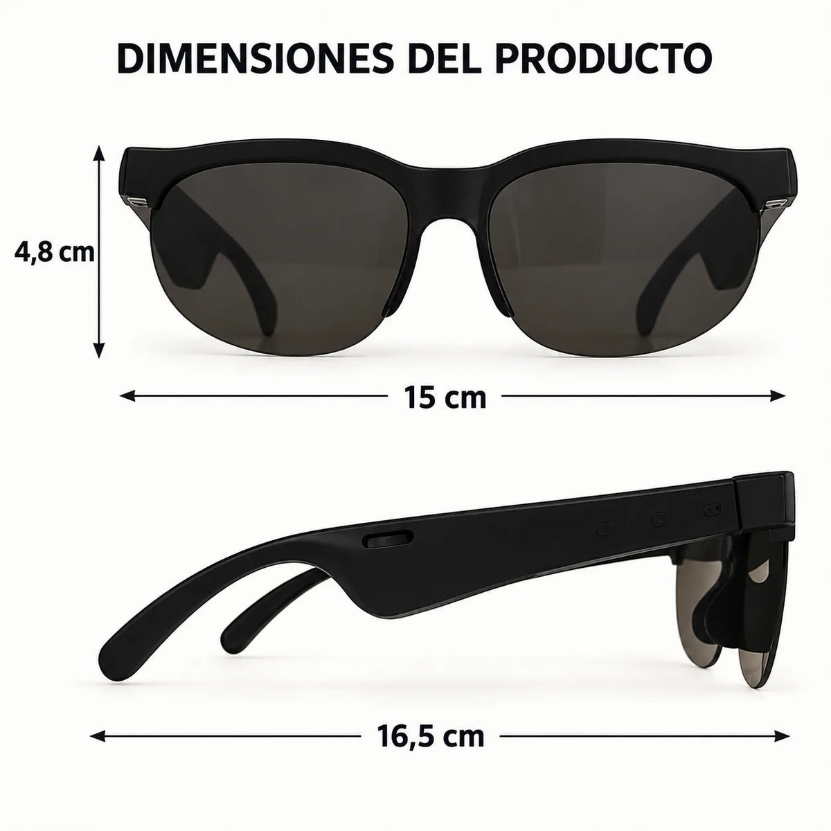 Lentes Inteligentes Fotocromáticos Bluetooth – Escucha música y atiende llamadas sin tapar tus oídos.