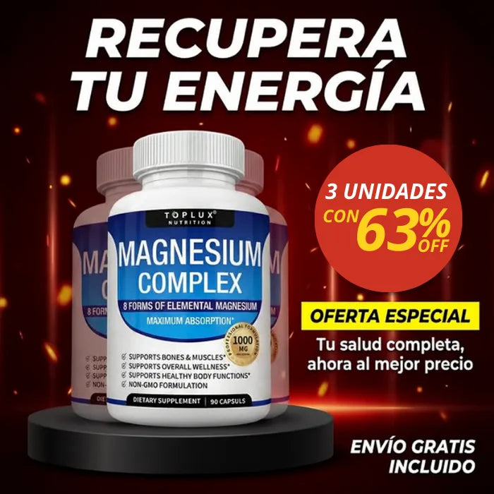 Magnesio Suplemento 8 Elemental 1000 mg – Desinflamación real, mejor sueño, menos calambres y más energía