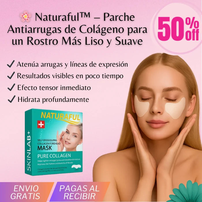 🌸 Naturaful™ – Parche Antiarrugas de Colágeno para un Rostro Más Liso y Suave