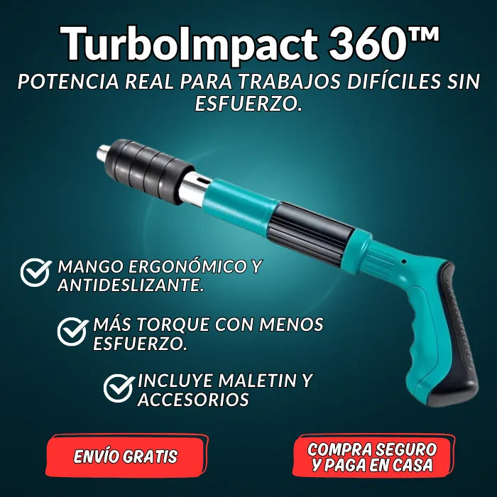 TurboImpact 360™  Penetra ladrillo, hormigón o madera sin esfuerzo. +  10 Clavos