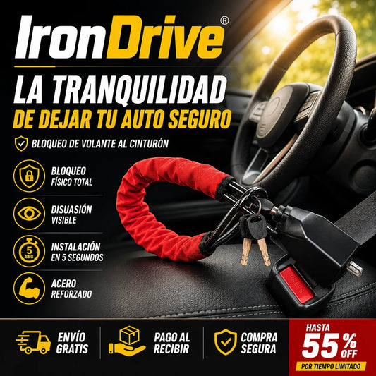 SecureDrive™ – Bloqueo Antirrobo de Volante con Conexión al Cinturón