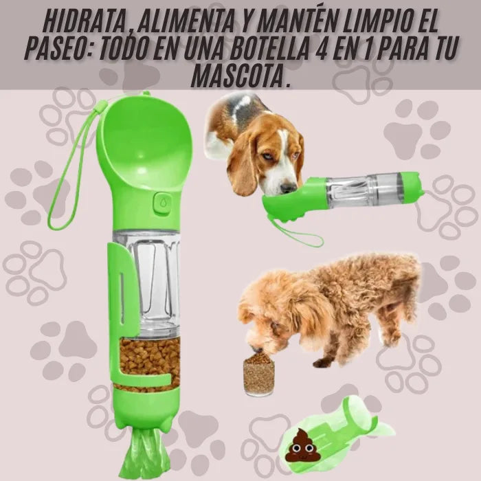 BOTELLA DE AGUA PARA MASCOTA 4 EN 1