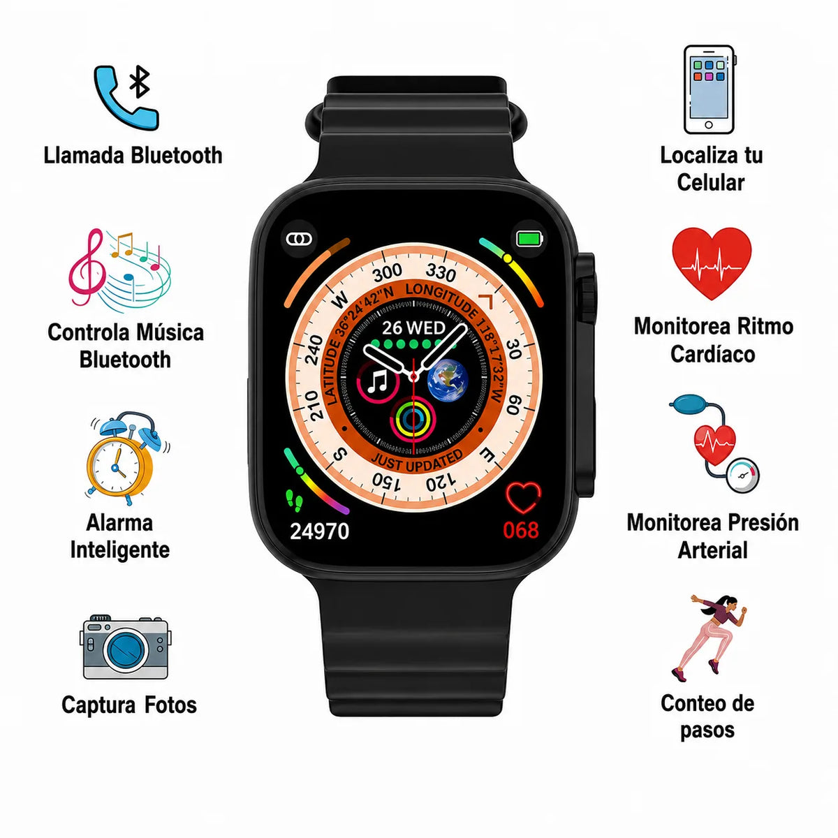 Smart Watch T900 Ultra 2™ - Mantente conectado sin sacar el celular de tu bolsillo.