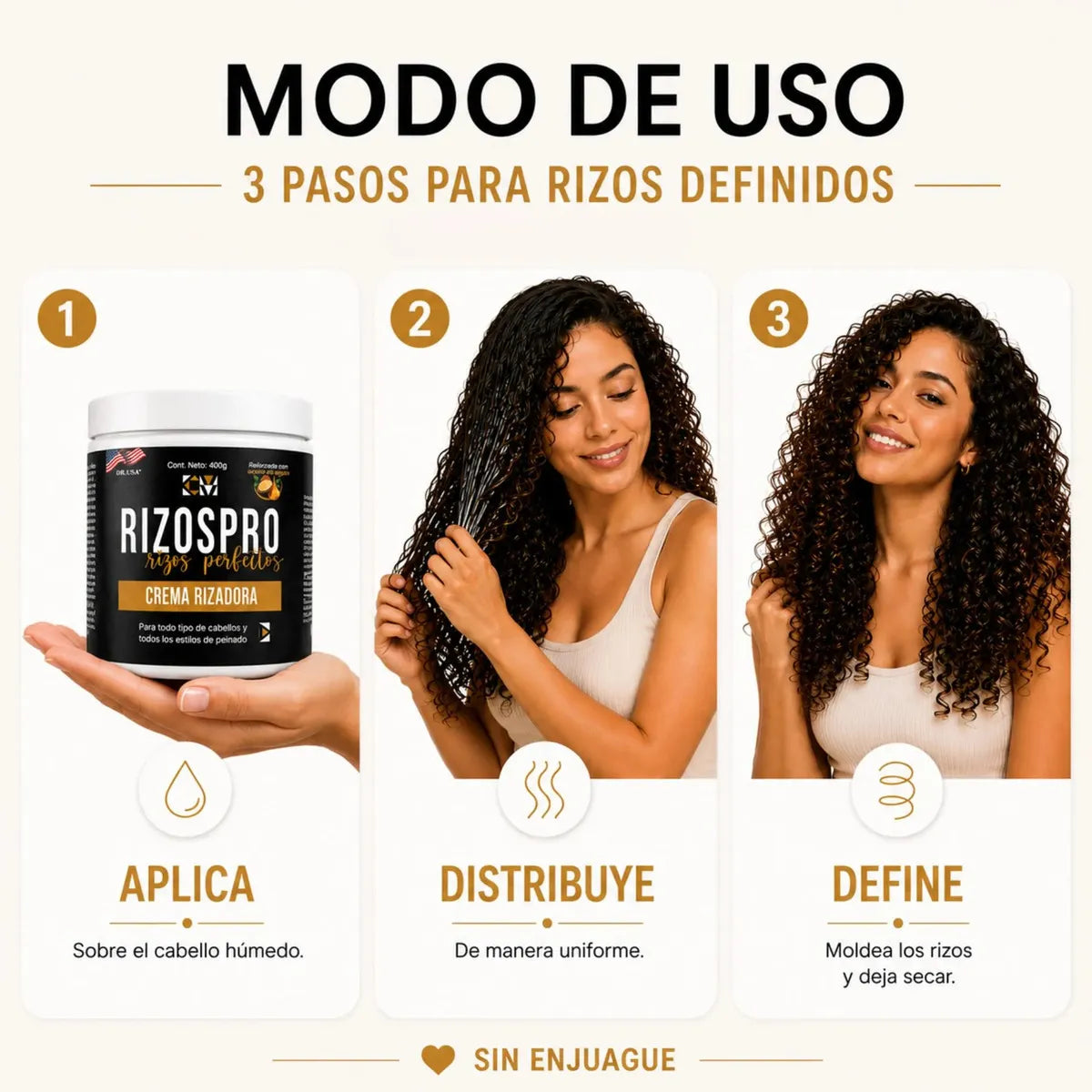 Rizos Pro™- Rizos más definidos y menos frizz, con hidratación y suavidad para lucir su forma natural.