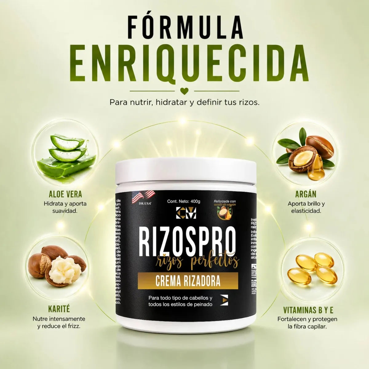 Rizos Pro™- Rizos más definidos y menos frizz, con hidratación y suavidad para lucir su forma natural.