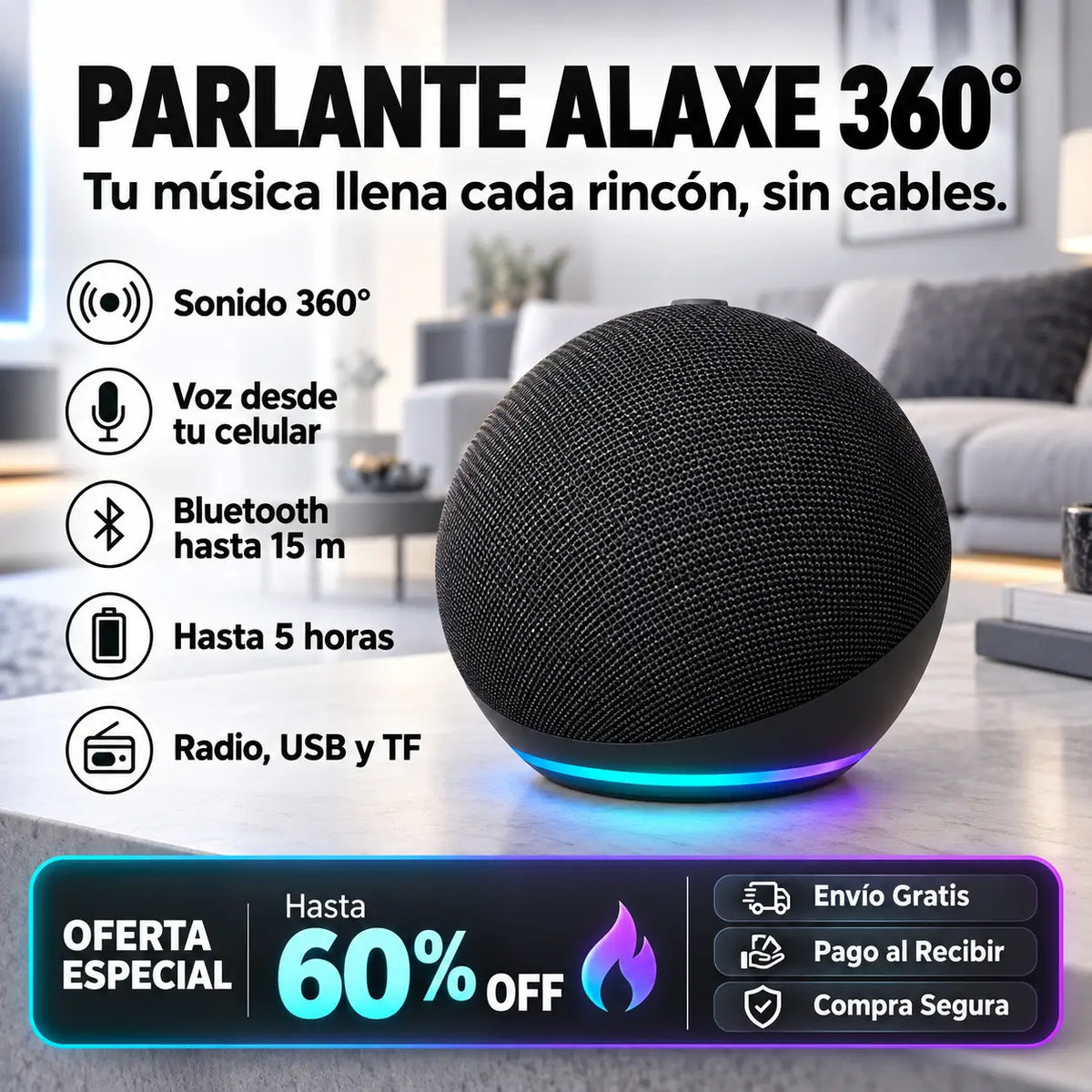 Alaxe - Sonido 360° y control por voz