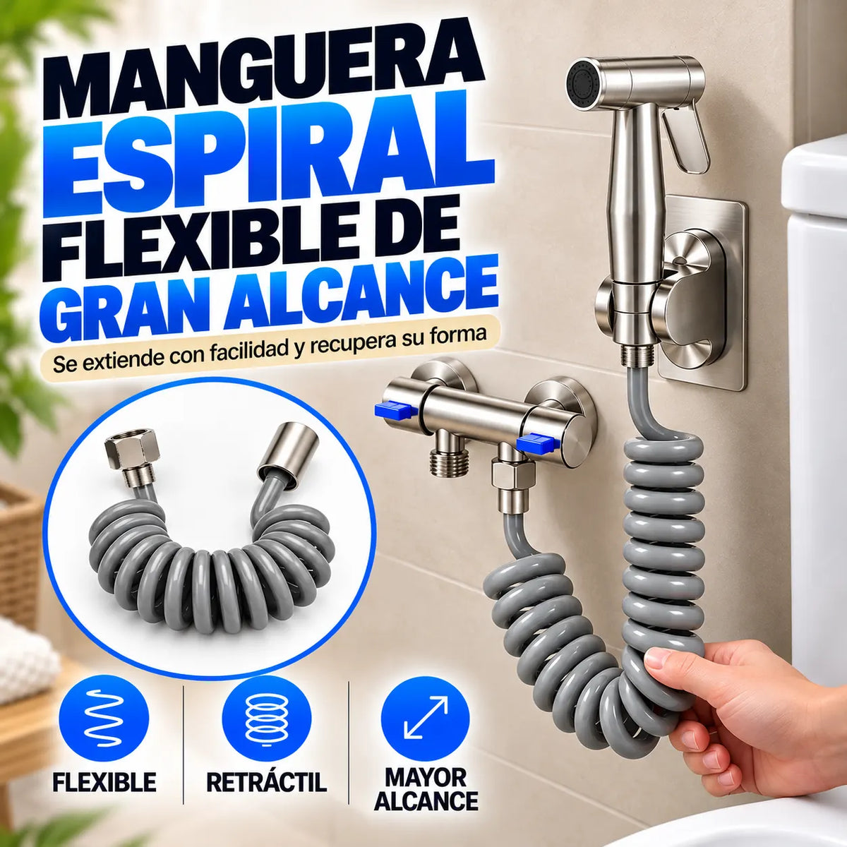 AquaClean Pro™ - Una solución práctica para tu higiene personal y la limpieza del baño.