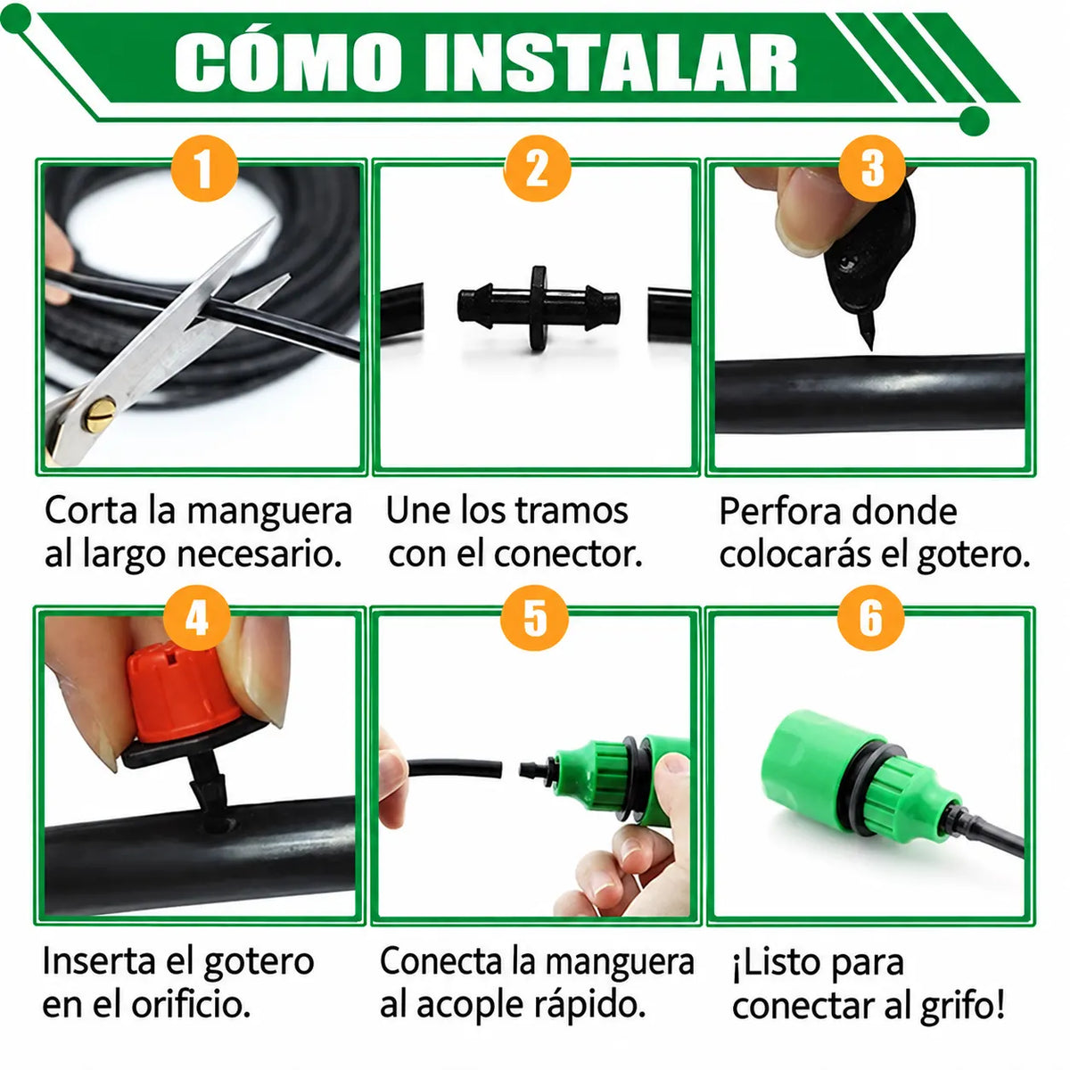 Kit de Riego Fácil 63 Piezas - Riega tus plantas con menos esfuerzo y menos desperdicio de agua