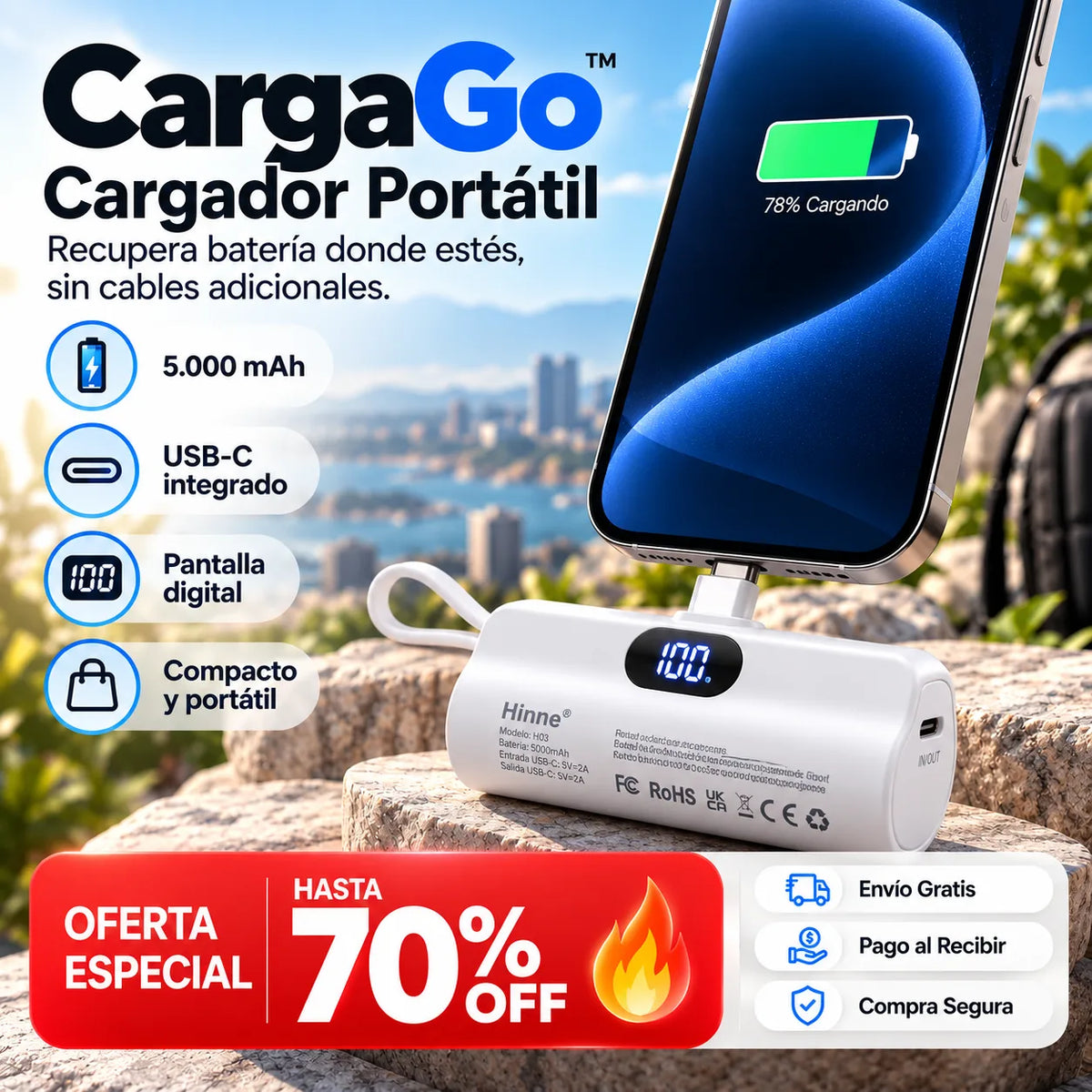 CargaGo™ - Recupera batería donde estés y sigue conectado cuando más importa.