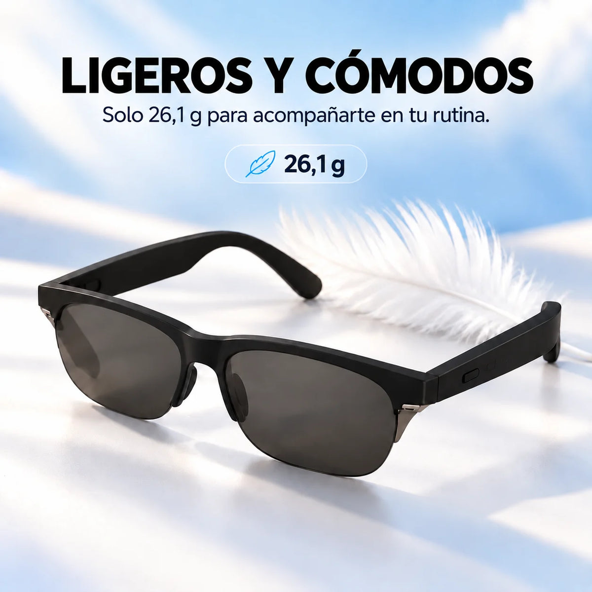Lentes Inteligentes Fotocromáticos Bluetooth – Escucha música y atiende llamadas sin tapar tus oídos.