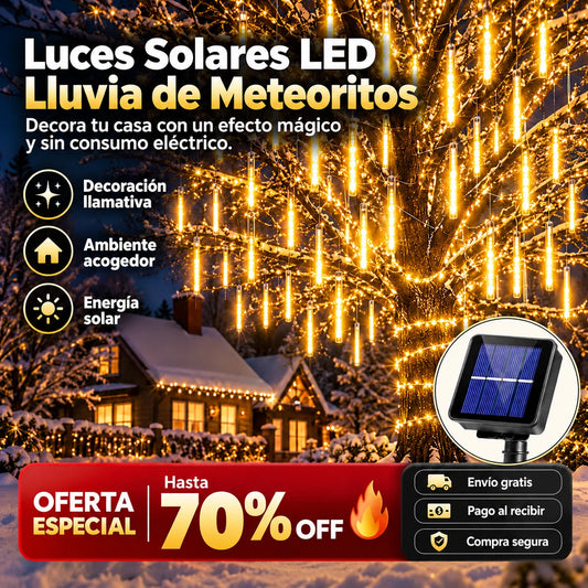Luces Solares LED Lluvia de Meteoritos - Haz que tu casa destaque esta Navidad con una decoración que sorprende